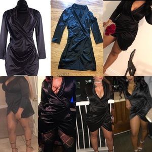 New club mini dress L large sexy vneck bodycon